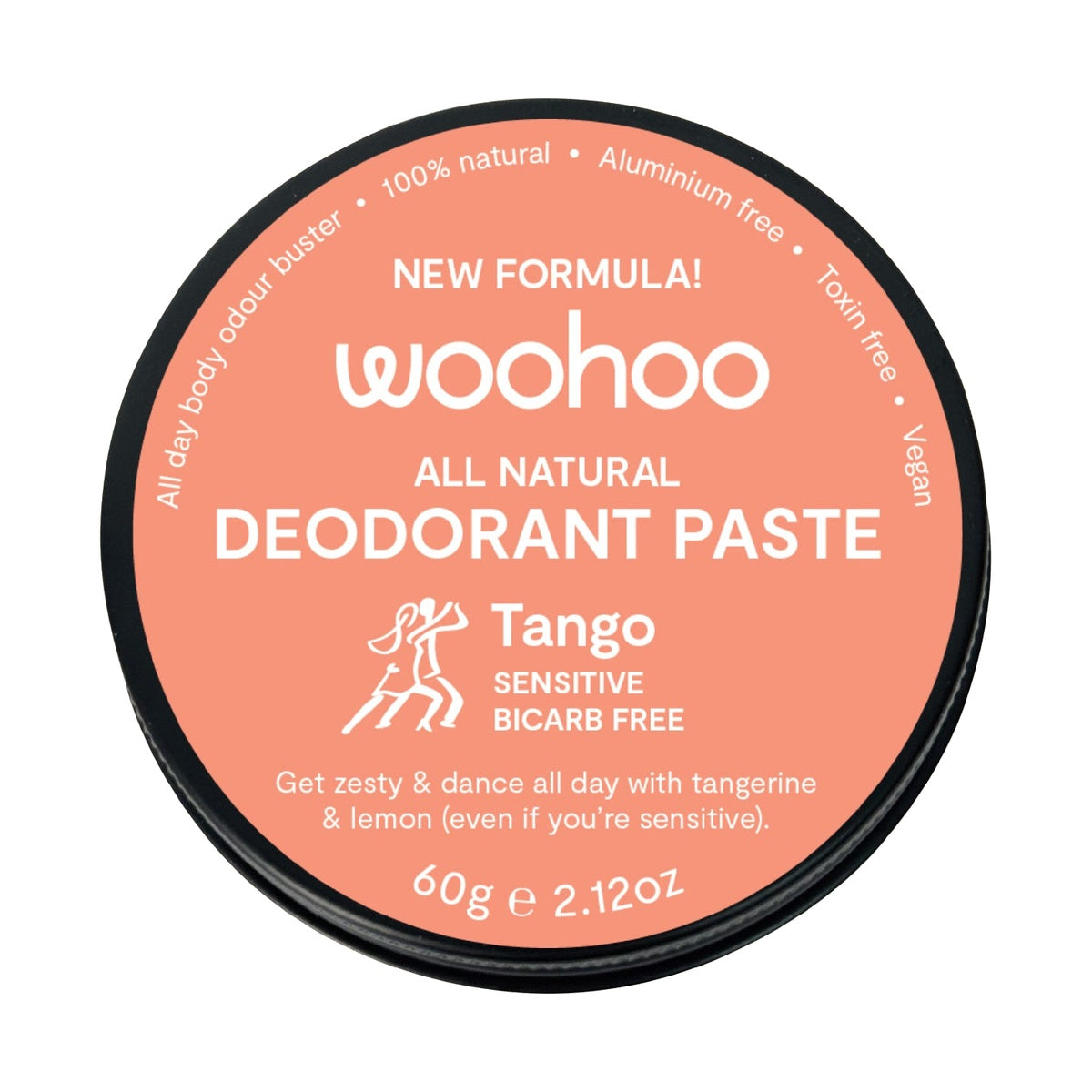 Woohoo Tango Natural Deodorant Paste 60g tin – front