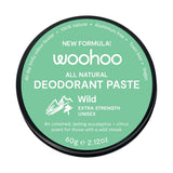Woohoo Wild Natural Deodorant Paste 60g tin – front