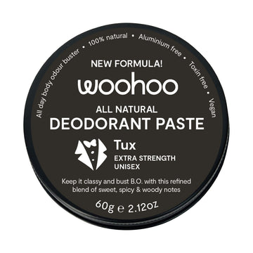 Woohoo Tux Natural Deodorant Paste 60g tin – front
