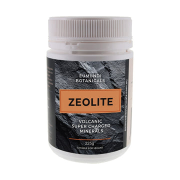 Eumundi Botanicals Zeolite Powder 225g front jar on a white background
