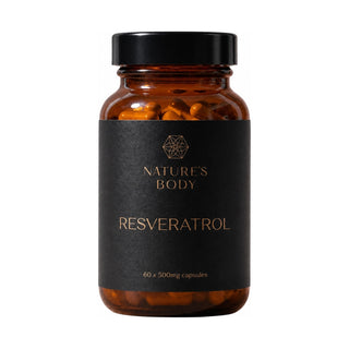 Nature's Body Trans-Resveratrol 500mg 60 Capsules front pack on white background