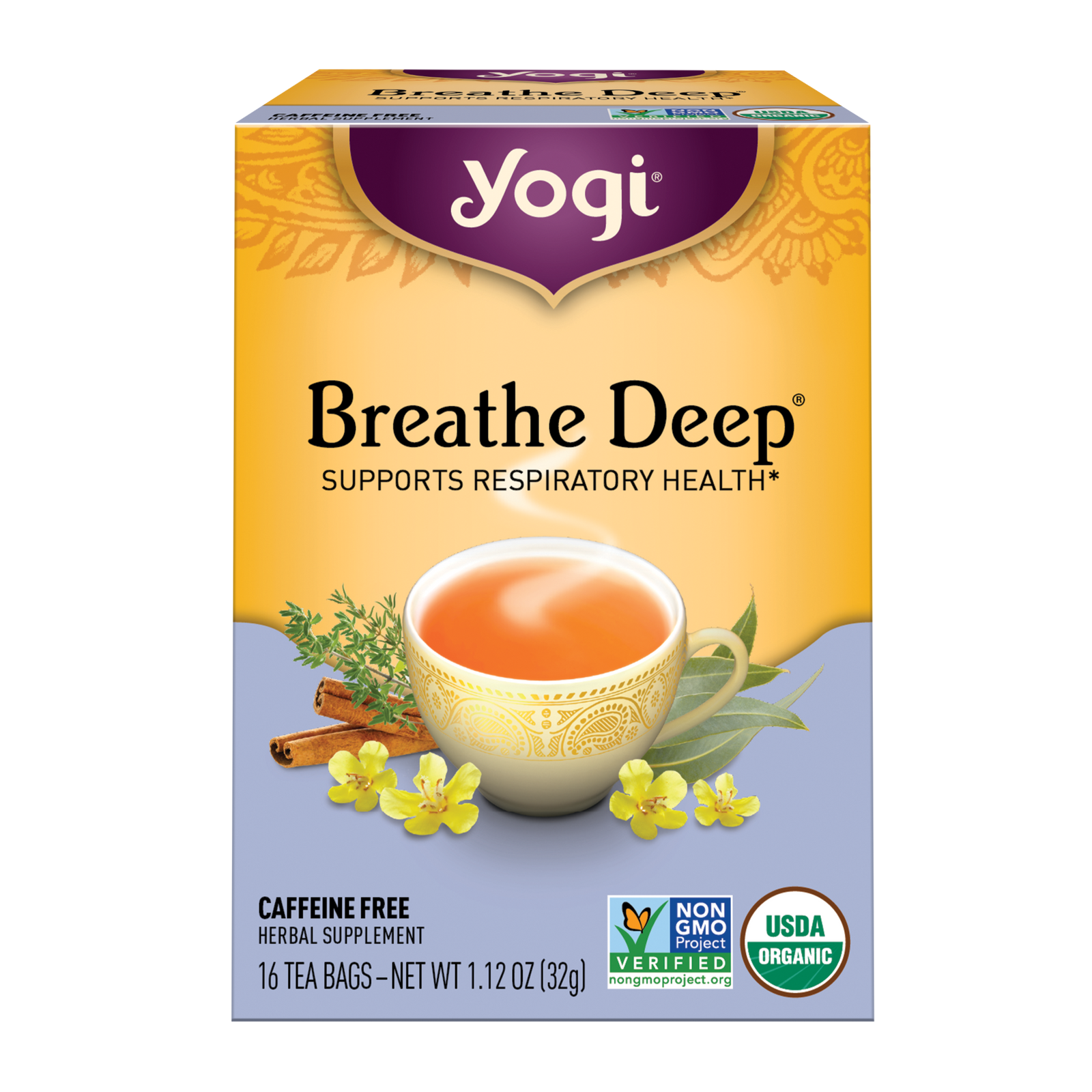 Yogi Tea Herbal Tea Bags Breathe Deep 16 Tea Bags