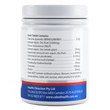 Cabot Health Metabocel 90 tablets rear label with ingredient panel