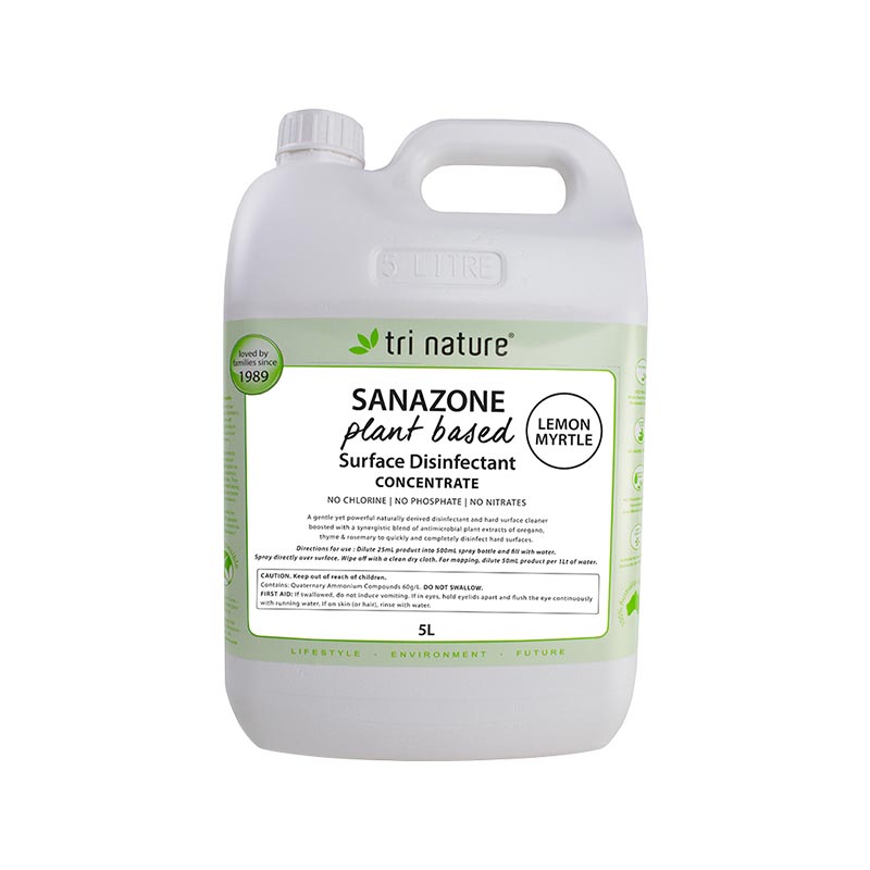 Tri Nature Sanazone Lemon Myrtle Disinfectant Concentrate Bulk with pump 5L additional product image 2