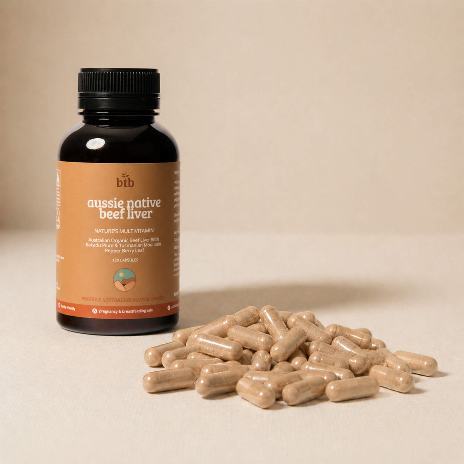 Bush Tucker Blends Aussie Native Beef Liver 120 Capsules lifestyle image