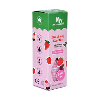 No Nasties Kids Scented Nail Polish Strawberry Cupcake 8.5ml — boxed retail product on white