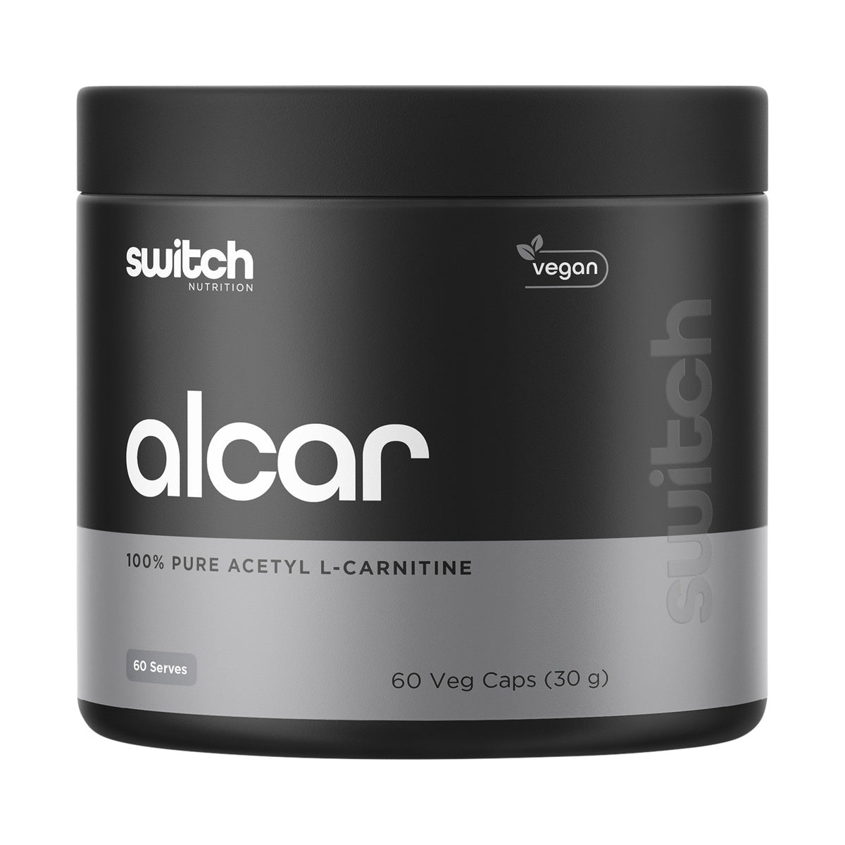 Switch Nutrition Alcar 100% Pure Acetyl L-Carnitine 60 Capsules product packshot