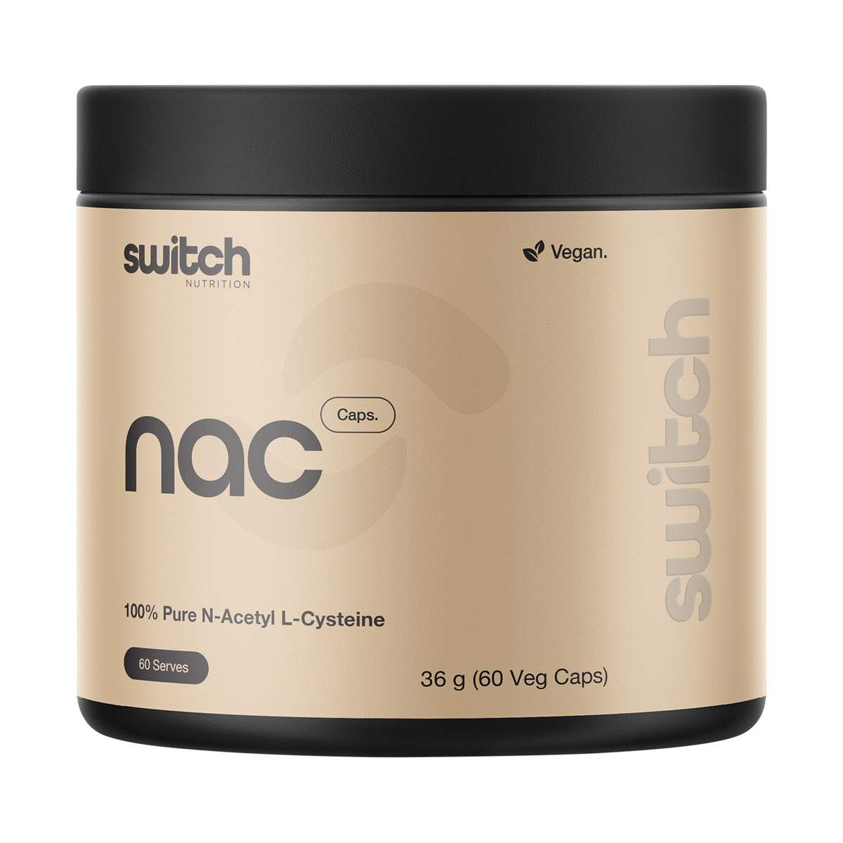 Switch Nutrition NAC 100% N-Acetyl L-Cysteine 60 Caps product packshot