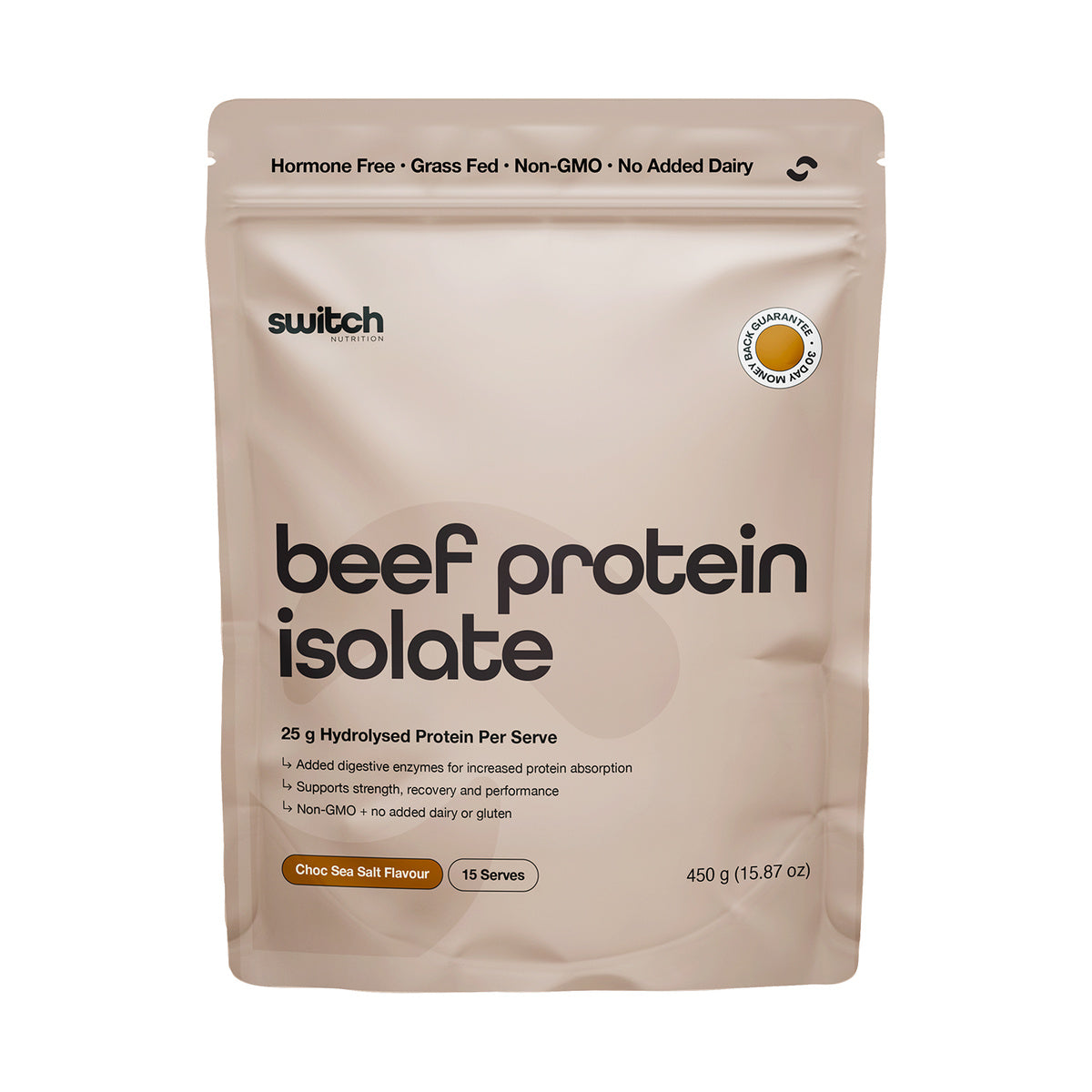 Switch Nutrition Beef Protein Isolate 450g — Chocolate Sea Salt product packshot