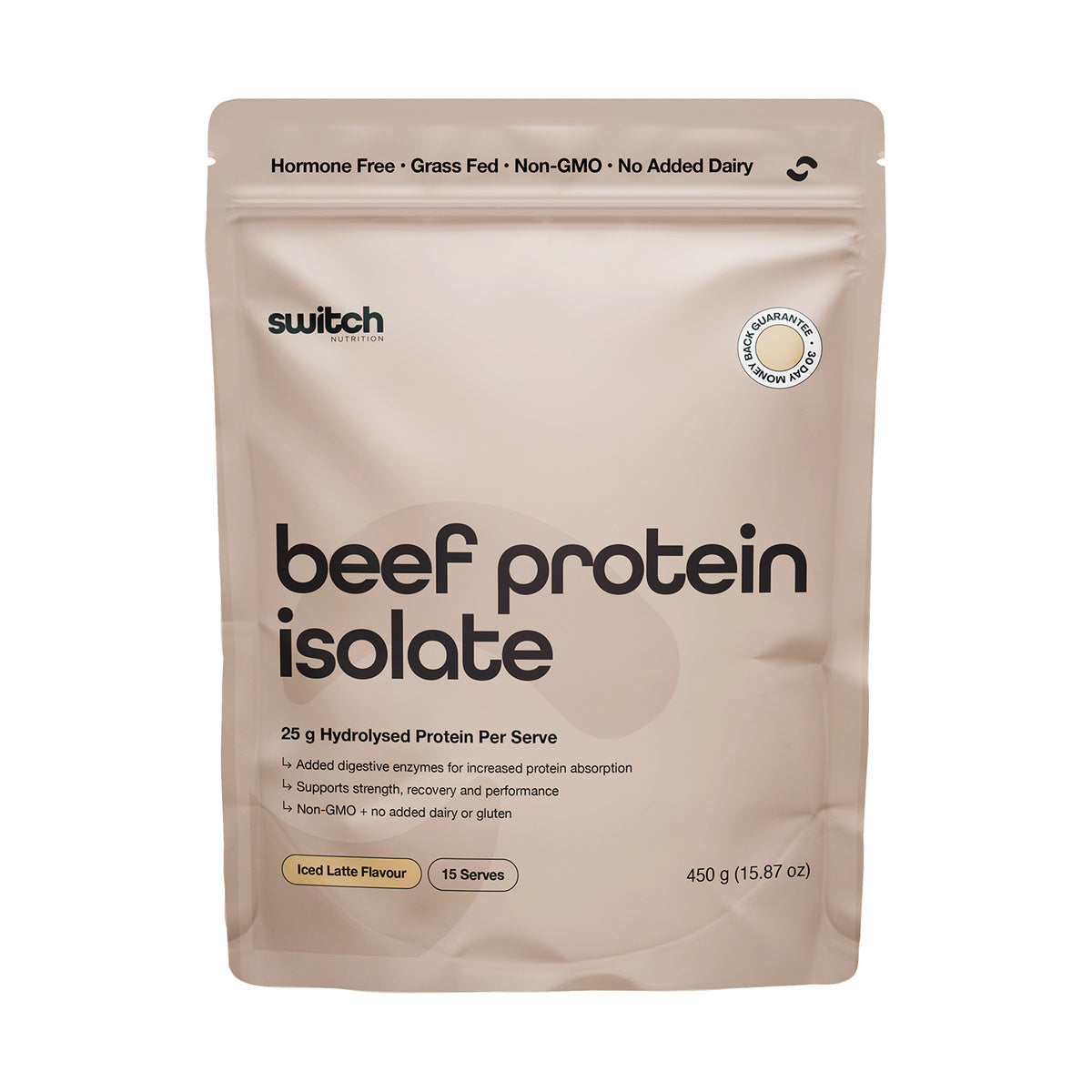 Switch Nutrition Beef Protein Isolate 450g — Iced Latte product packshot