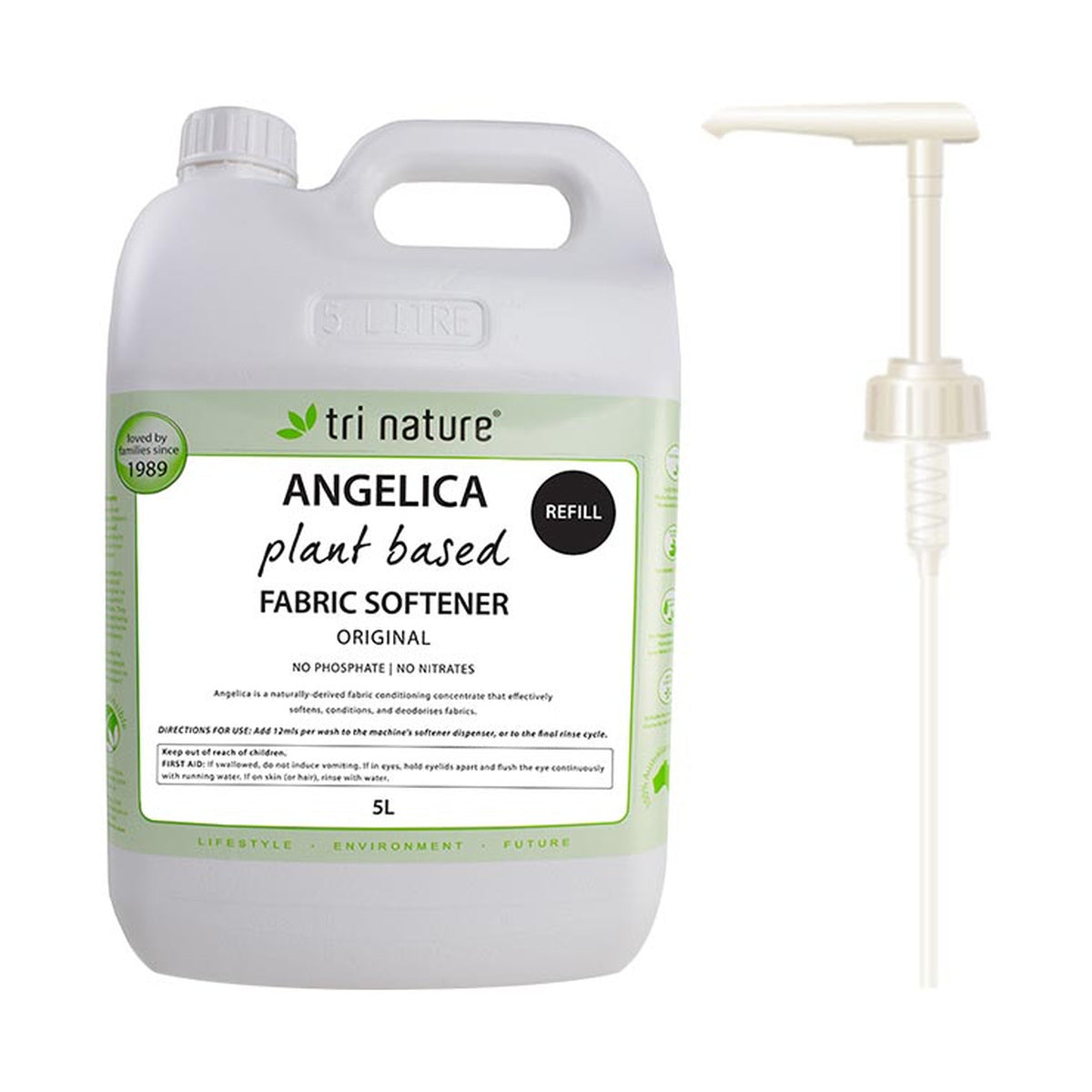 Tri Nature Angelica Fabric Softener Original Bulk with pump 5L — product packshot