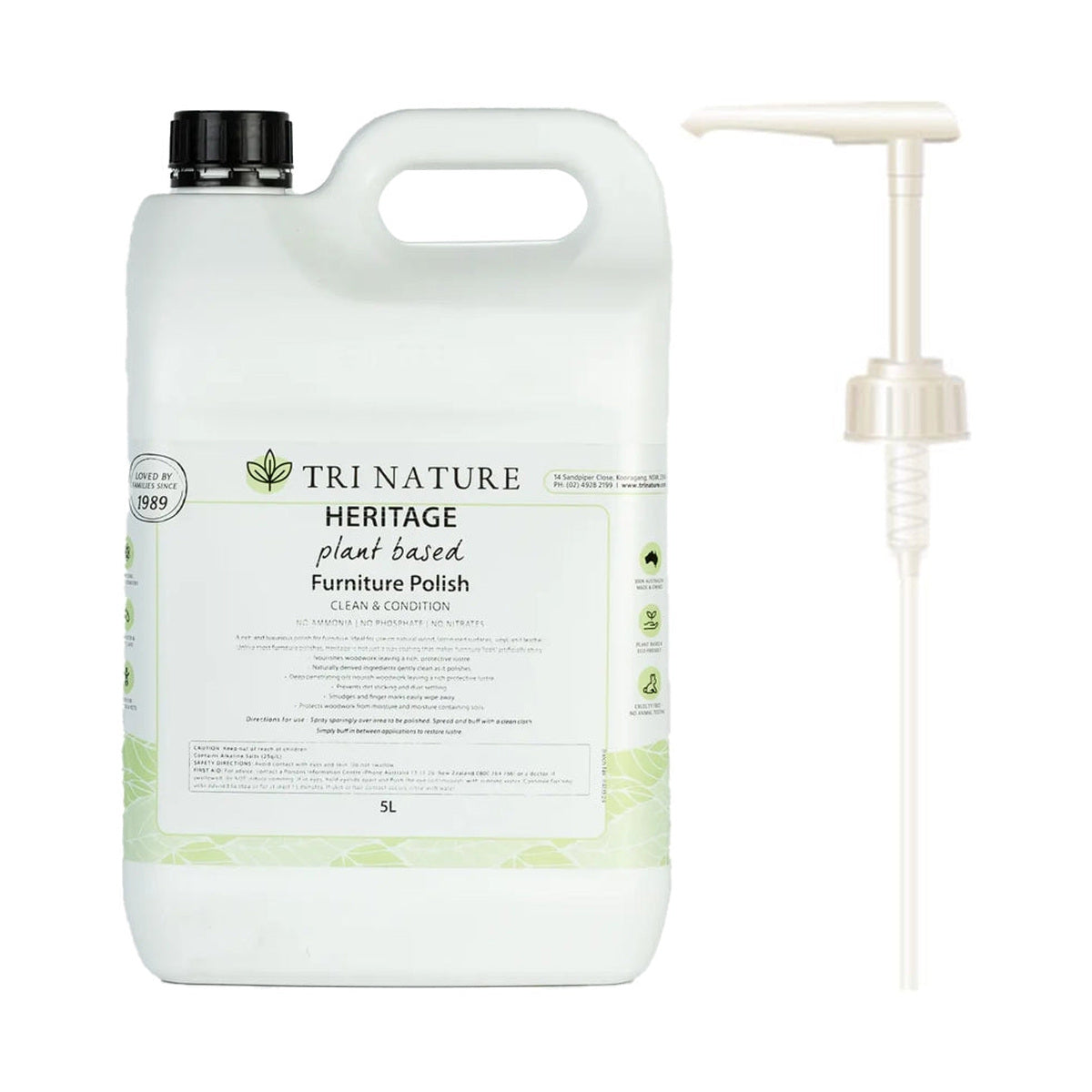 Tri Nature Heritage Furniture Polish with pump 5L — product packshot