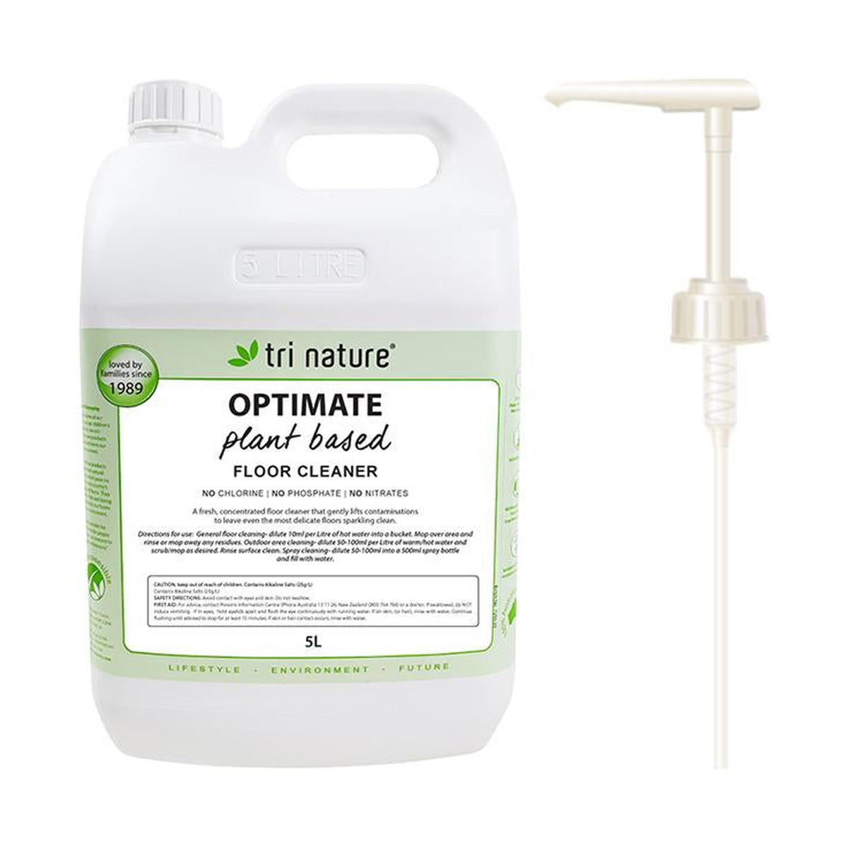 Tri Nature Optimate Floor Cleaner Bulk with pump 5L — product packshot