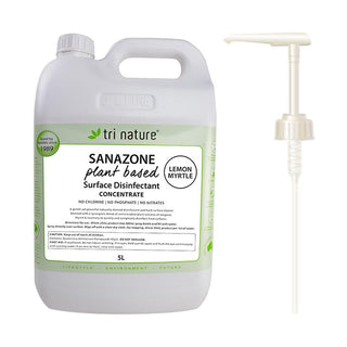 Tri Nature Sanazone Lemon Myrtle Disinfectant Concentrate Bulk with pump 5L — product packshot