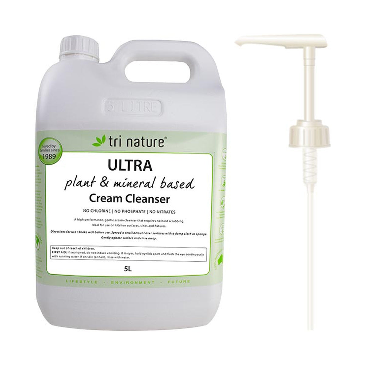 Tri Nature Ultra Cream Cleanser Bulk with pump 5L — product packshot