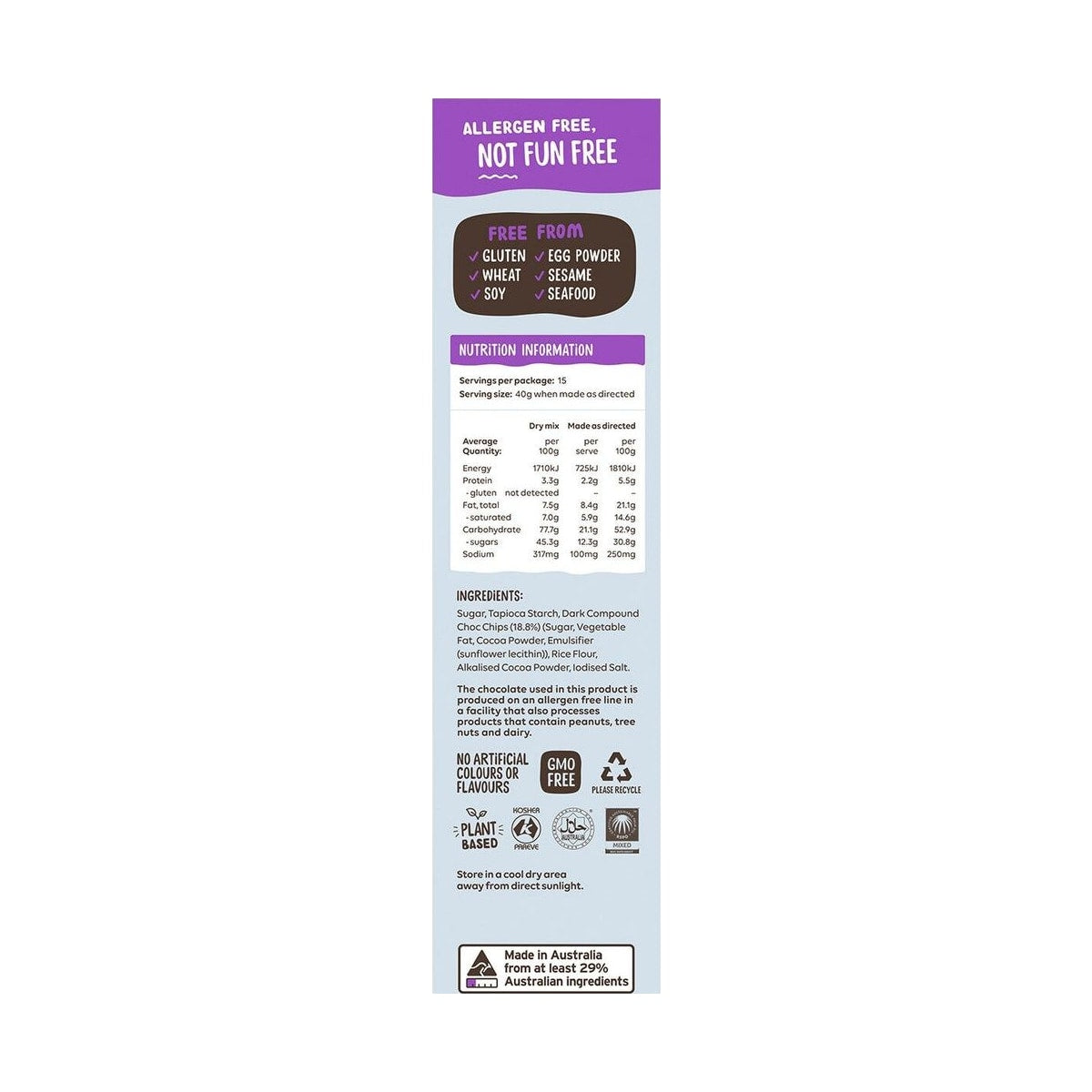 Well & Good Choc Fudge Brownie Mix 400g right pack image