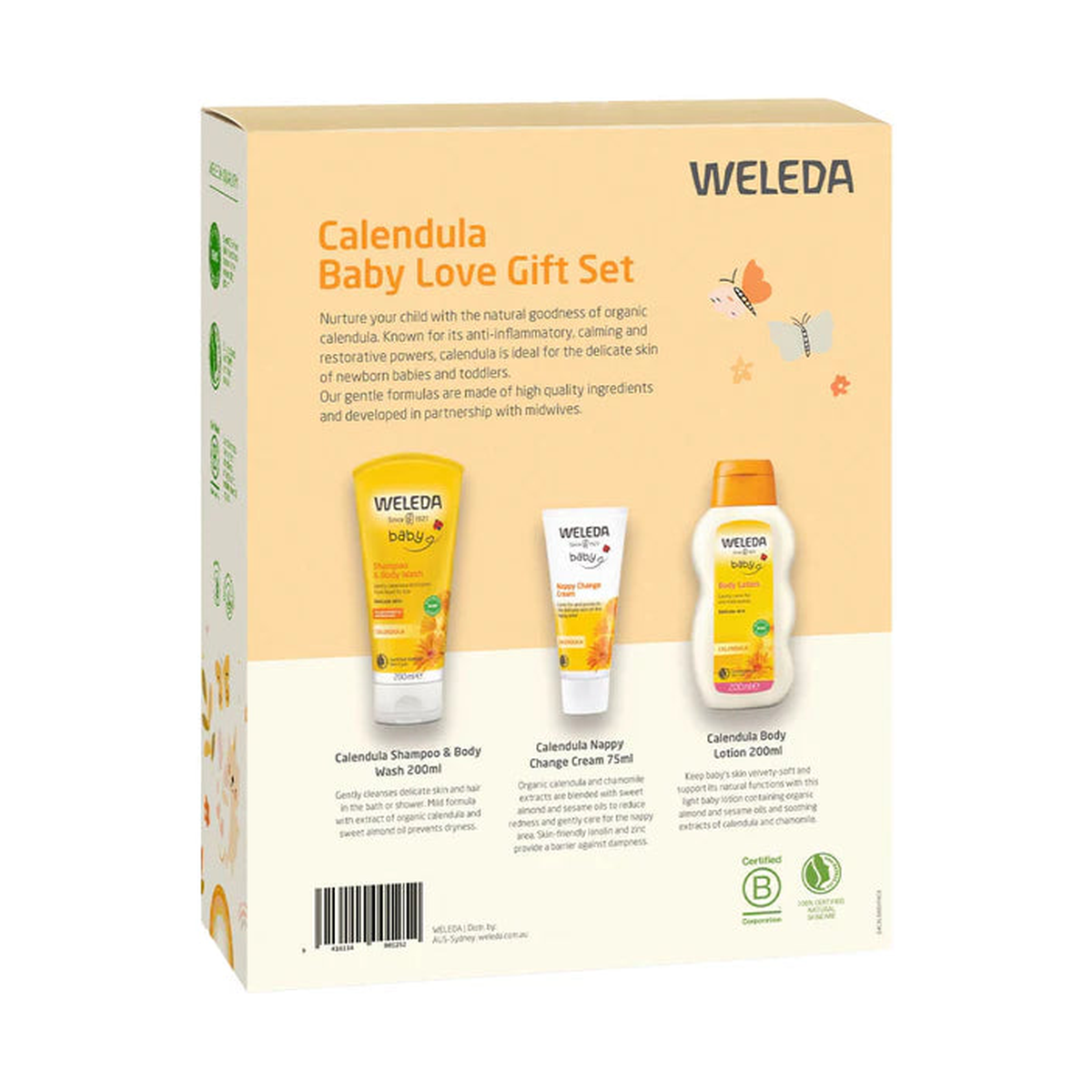 Weleda Calendula Baby Love Gift Set — gift set carton rear