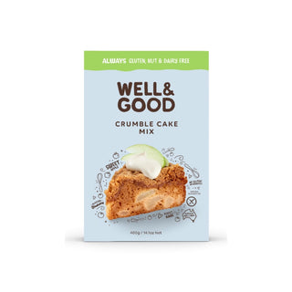 Well & Good Crumble Cake Mix 400g front pack