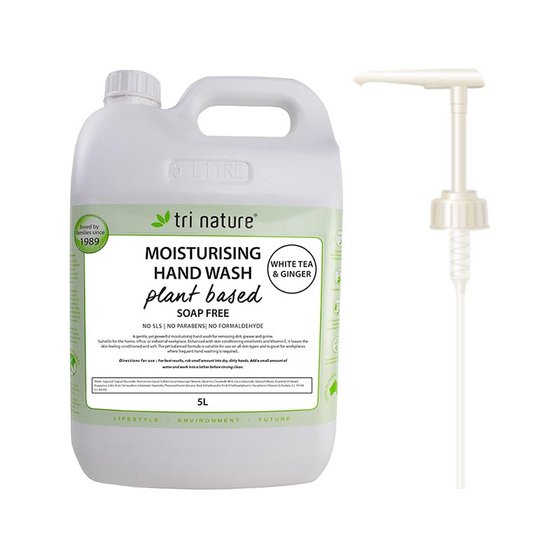 Tri Nature Moisturising Hand Wash White Tea & Ginger Bulk with pump 5L product image