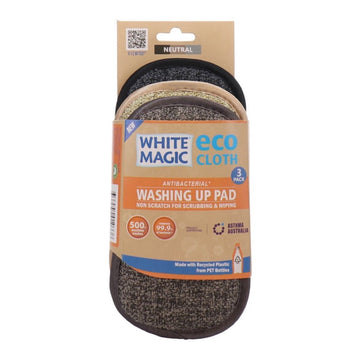 White Magic Eco Cloth Washing Up Pad 3Pack - Neutral